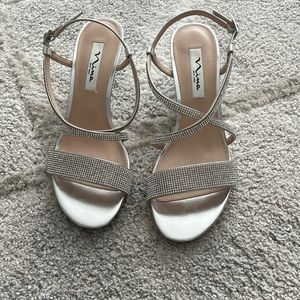 SILVER STUDDED WEDGES